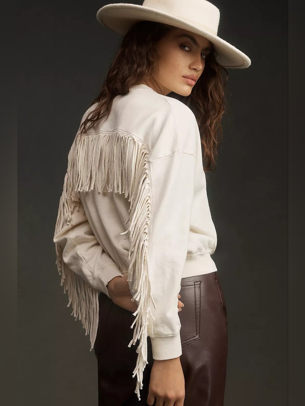 Clare V Le Drop Fringe Sweatshirt